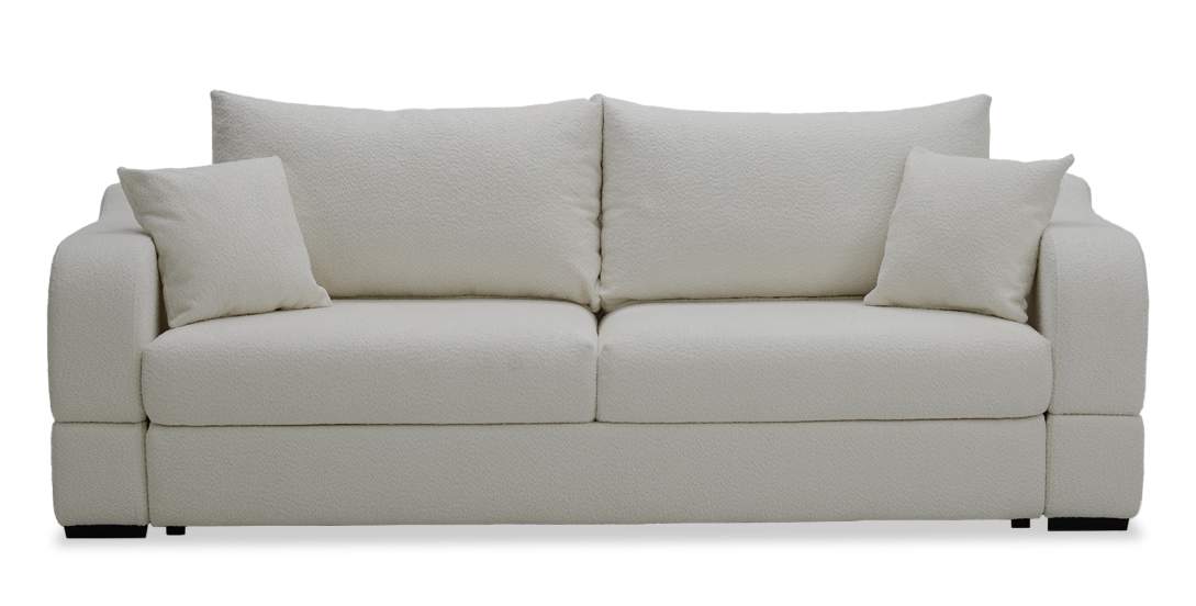 Прямой диван Фоджа белый букле