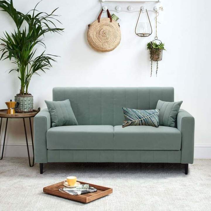 Прямой мини диван Эмма 140 Бирюзовый велюр