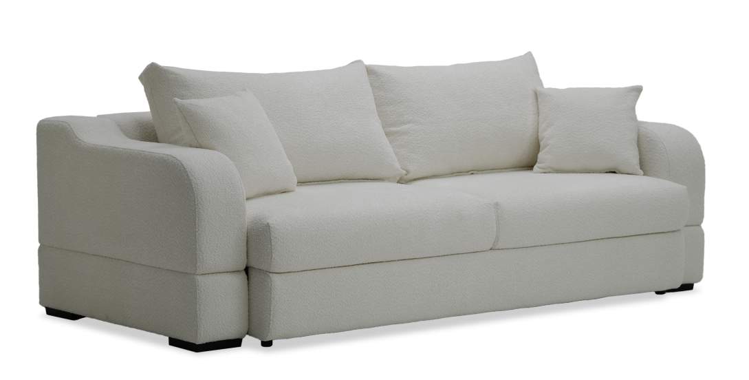 Прямой диван Фоджа белый букле