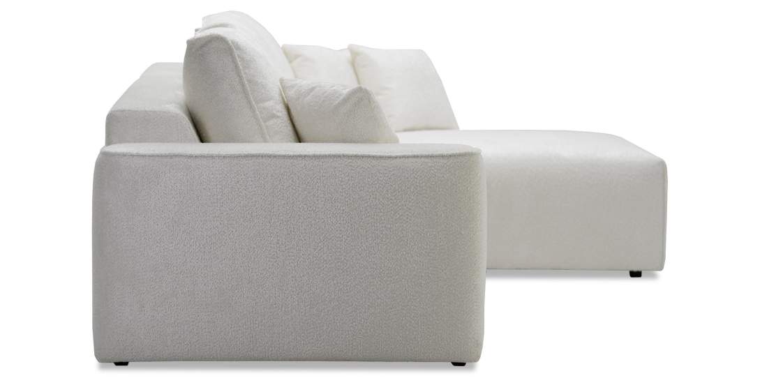 Угловой диван Матье Белоснежный шенилл