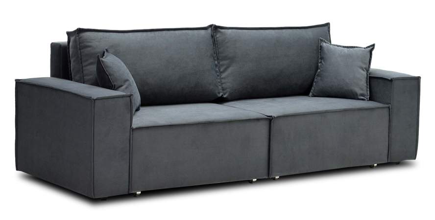 Прямой диван Фабио Антрацитовый велюр Уцененный