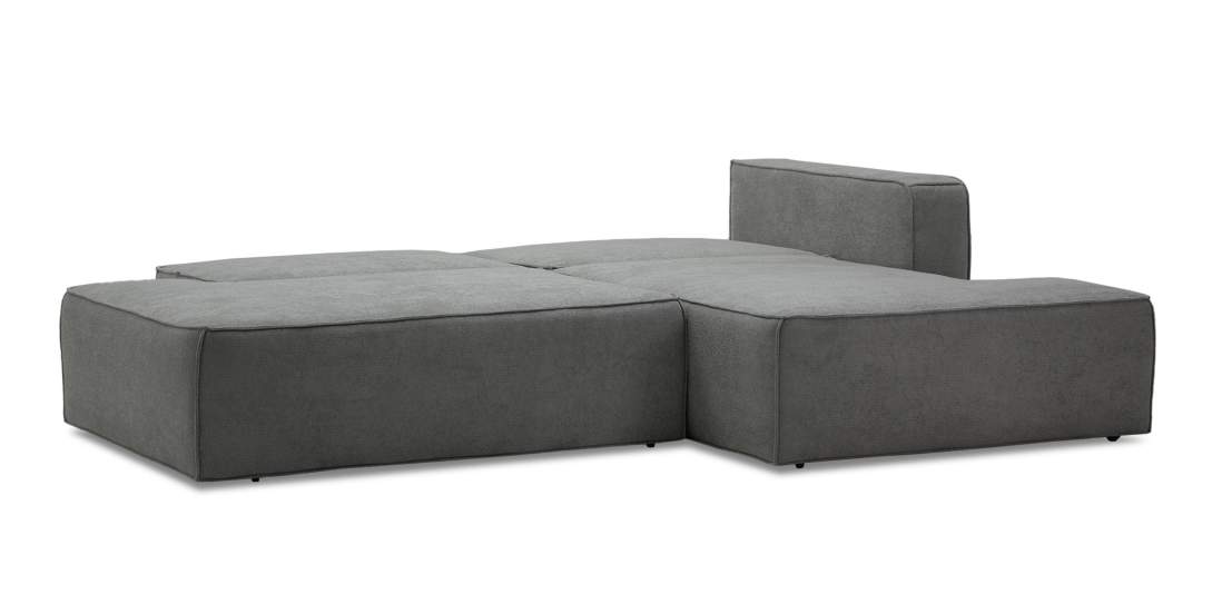 Угловой диван правый Рейф Серый велюр