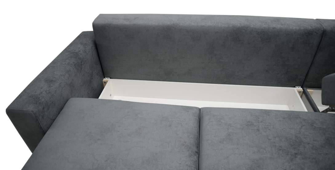 Угловой диван левый Вегас Графитовый велюр