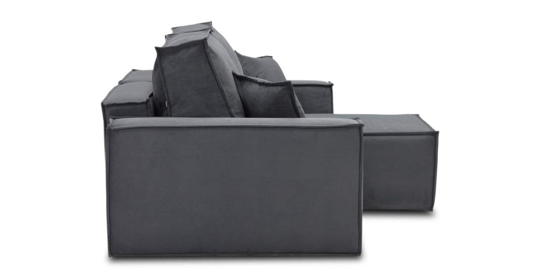 Угловой диван Тейлор Серый велюр