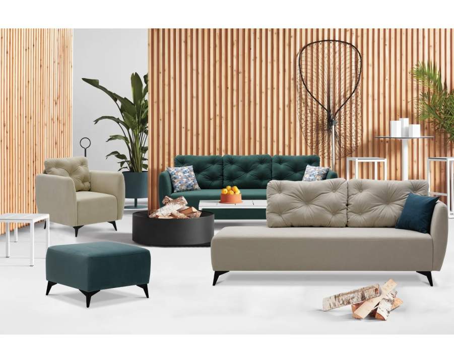 Прямой мини диван Тиволи 120 Изумрудный велюр