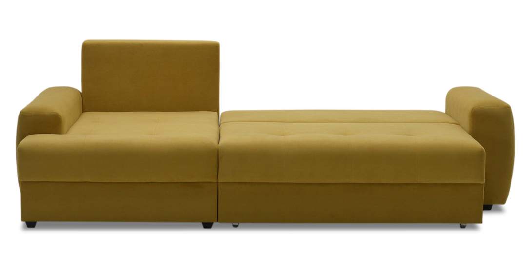 Угловой диван правый Коста Горчичный велюр