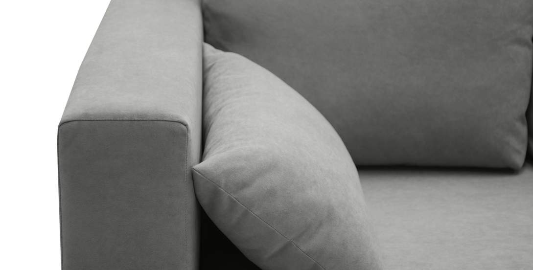 Угловой диван Каперс Дымчатый серый велюр