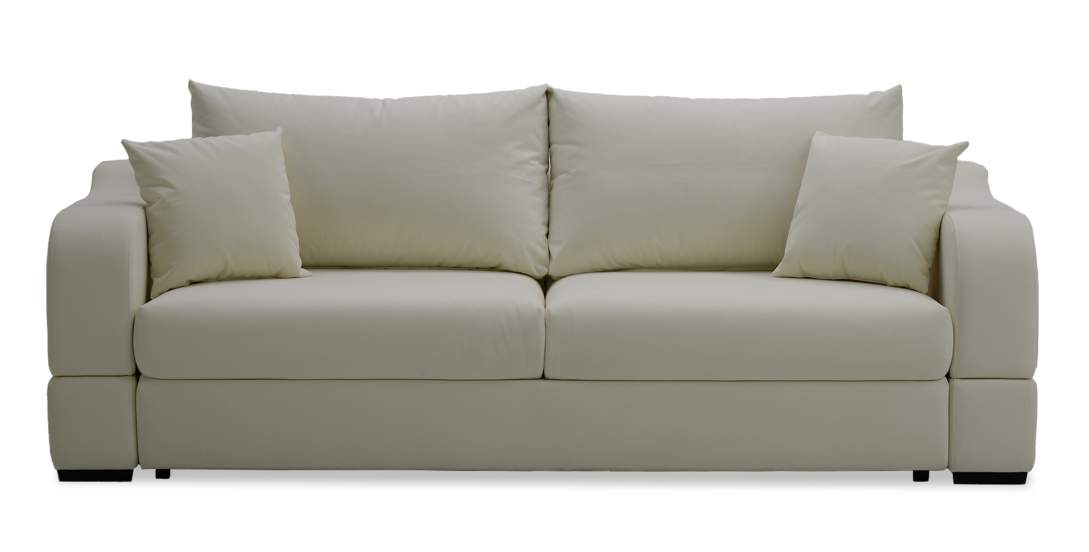 Прямой диван Фоджа молочный велюр