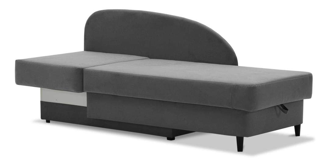 Угловая кушетка левая Иби Антрацитовый велюр