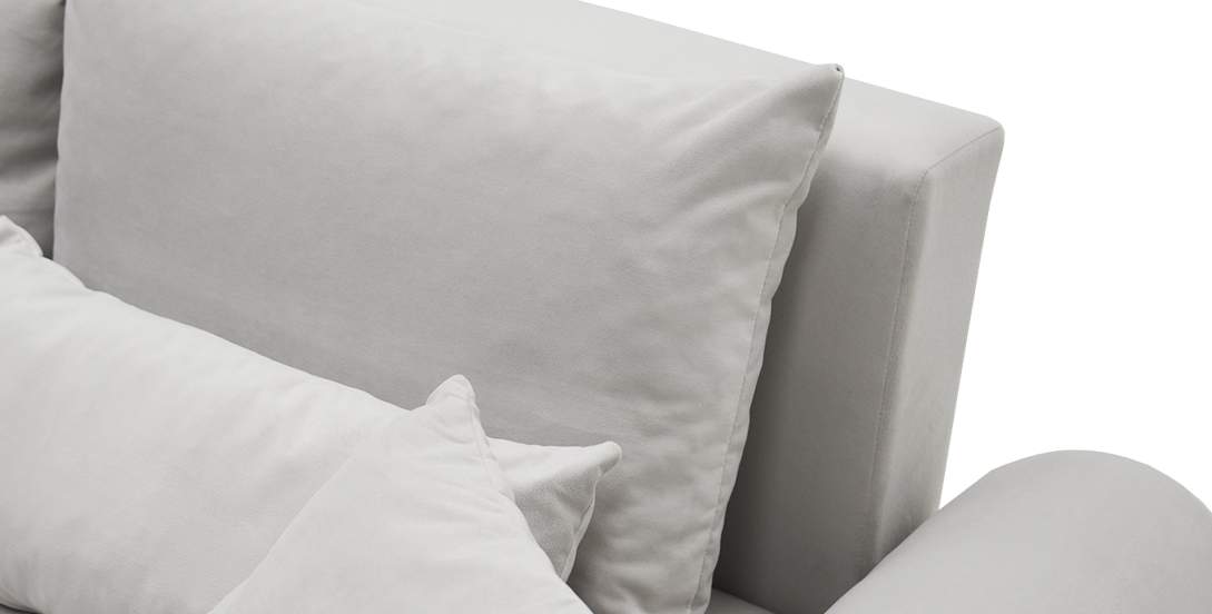 Угловой диван Тьерри Серебристый велюр 