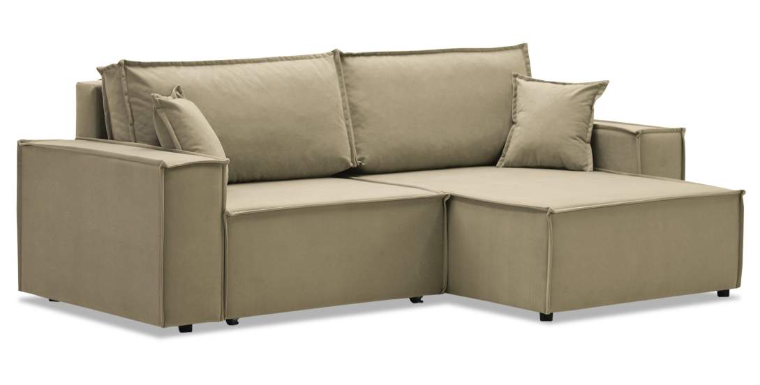 Угловой диван Фабио Бежевый велюр