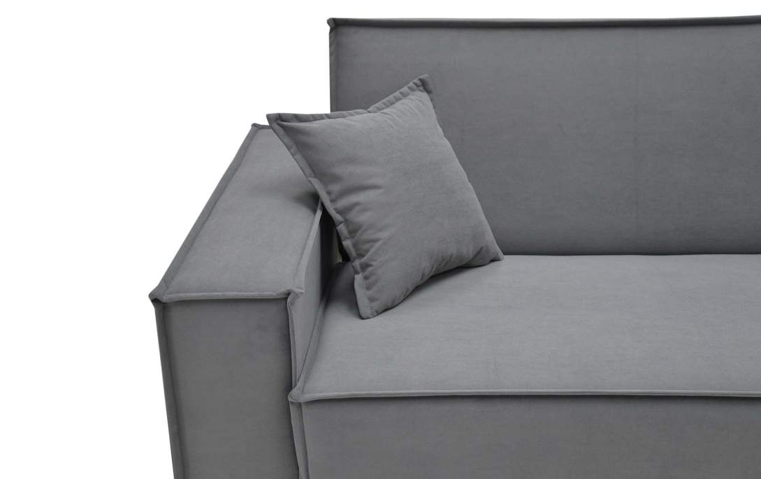 Прямой диван Авиньон Серый велюр