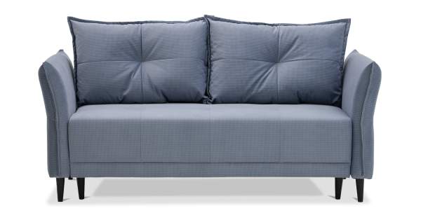 Прямой мини диван Лома 140 серо-синий велюр 