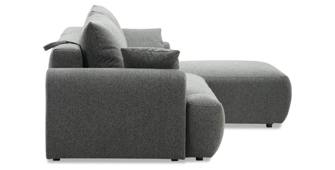 Угловой диван левый Кьянти Графитовый меланж букле
