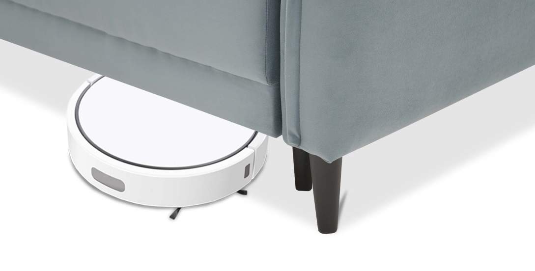 Прямой диван Лома Голубой велюр