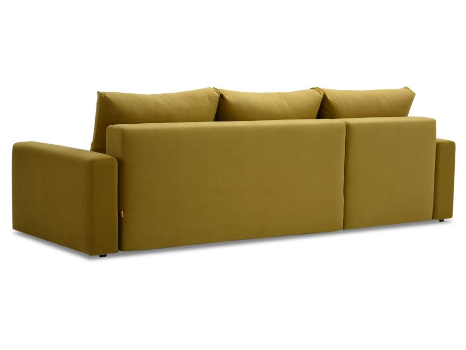 Угловой диван правый Вегас горчичный велюр