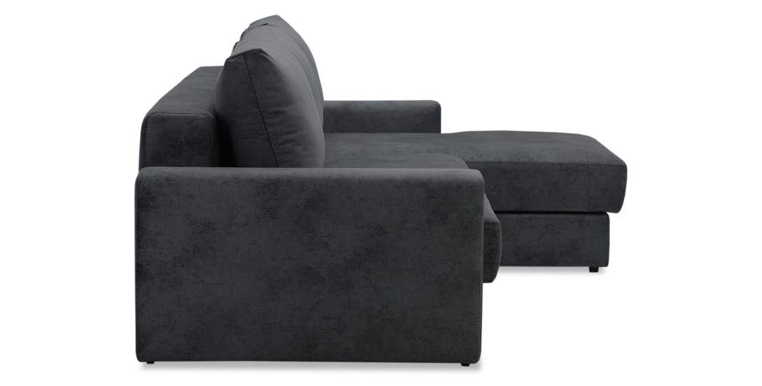 Угловой диван правый Вегас Графитовый велюр