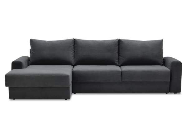 Угловой диван левый Вегас графитовый велюр