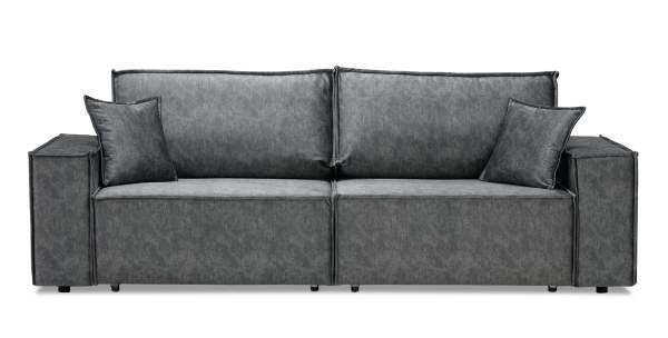 Прямой диван Фабио темно-серый велюр