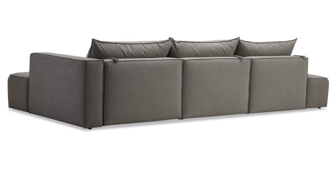 Угловой модульный диван правый Рейф Бежевый велюр