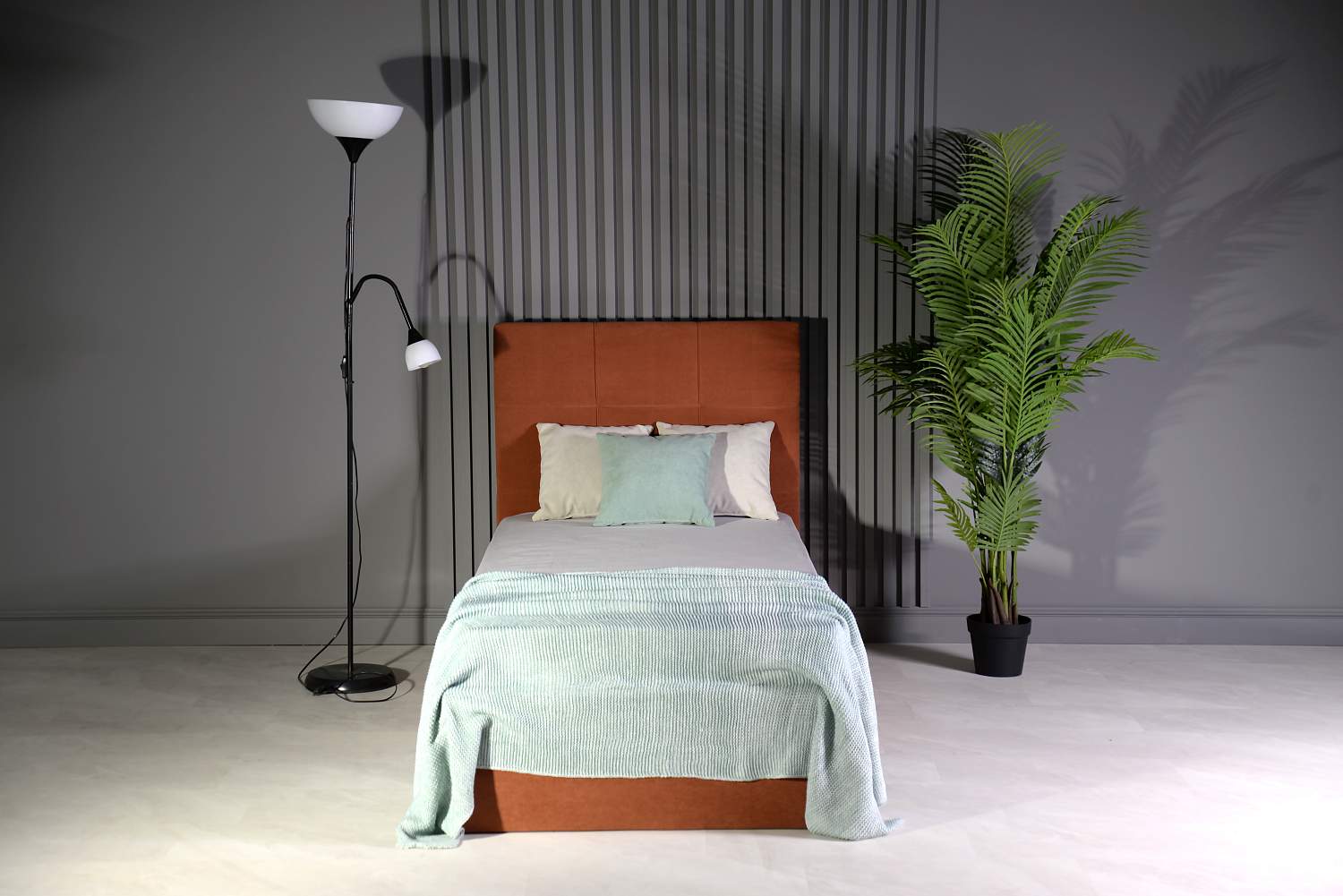 Односпальная кровать Келли 90 терракотовый велюр