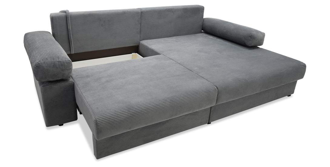 Угловой диван правый Тайлин Cтальной велюр