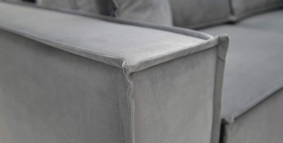 Угловой диван Тейлор Антрацитовый велюр