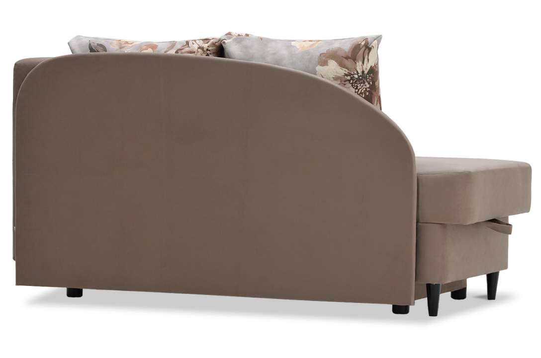 Угловая кушетка правая Иби мокка велюр