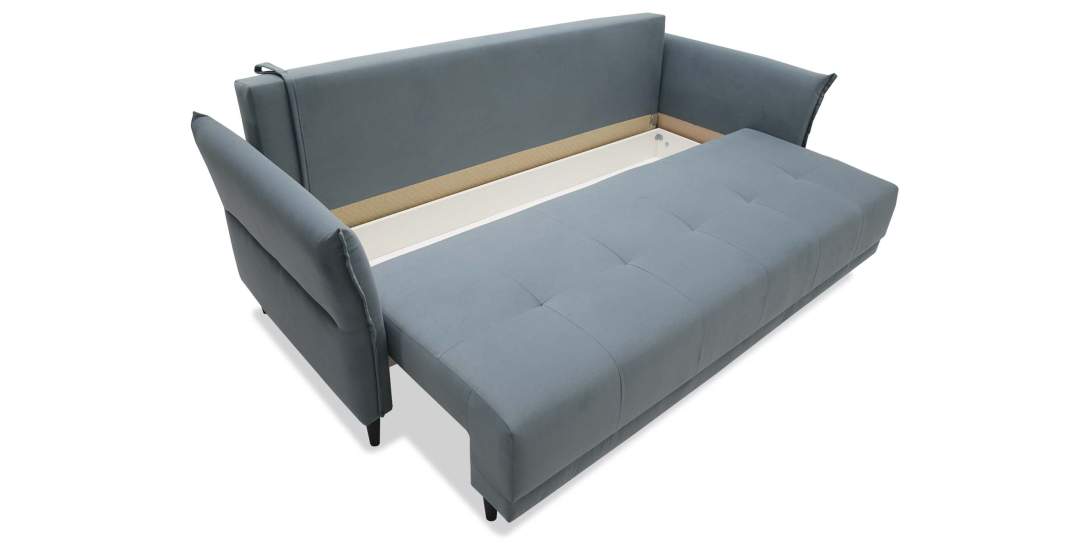 Прямой диван Лома Голубой велюр