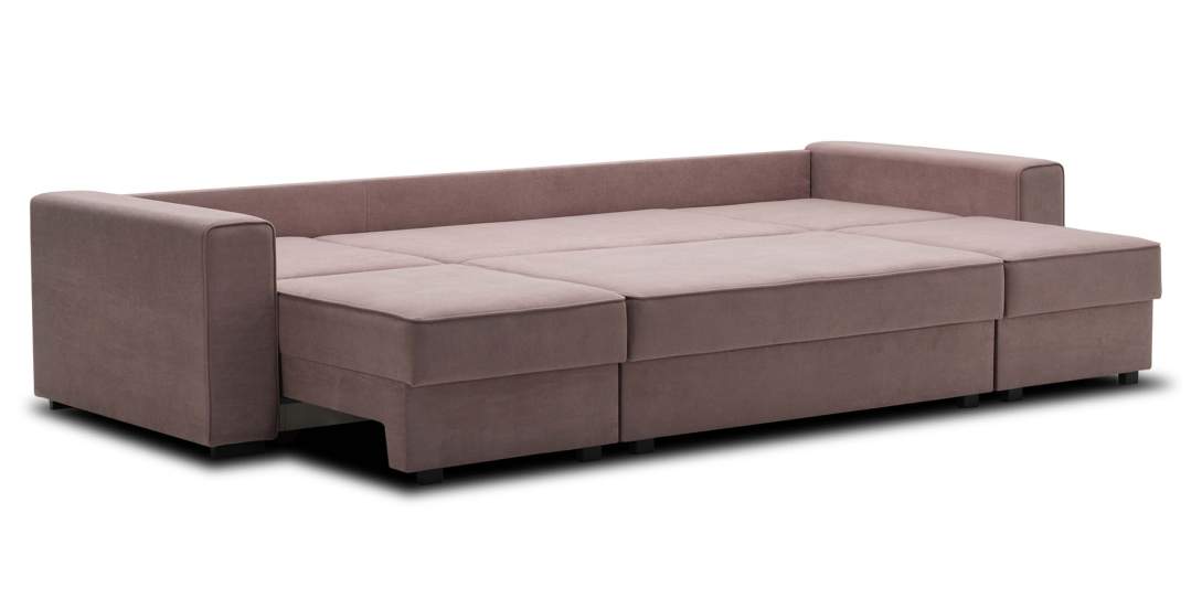 Диван трансформер Астон MAX Пудрово-розовый велюр