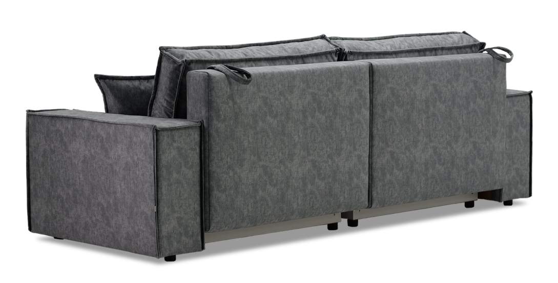 Прямой диван Фабио темно-серый велюр