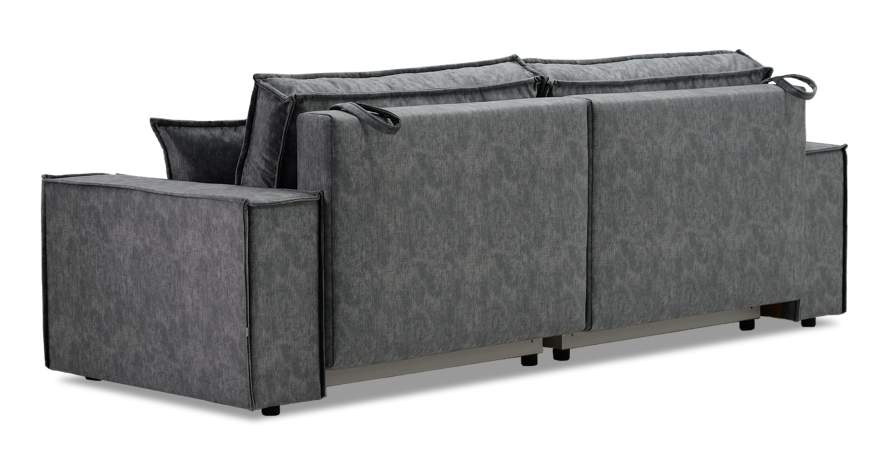 Прямой диван Фабио темно-серый велюр