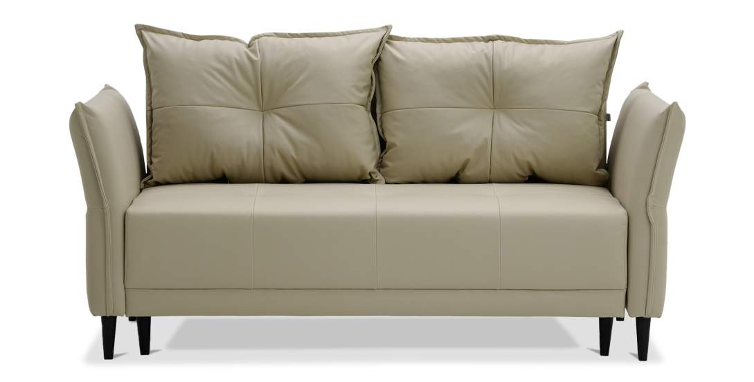 Прямой мини диван Лома 140 бежевая искусственная кожа