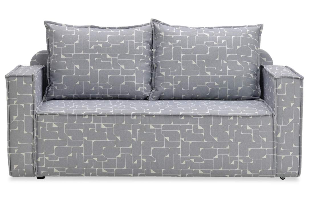 Прямой мини диван Бохо светло-серый жаккард