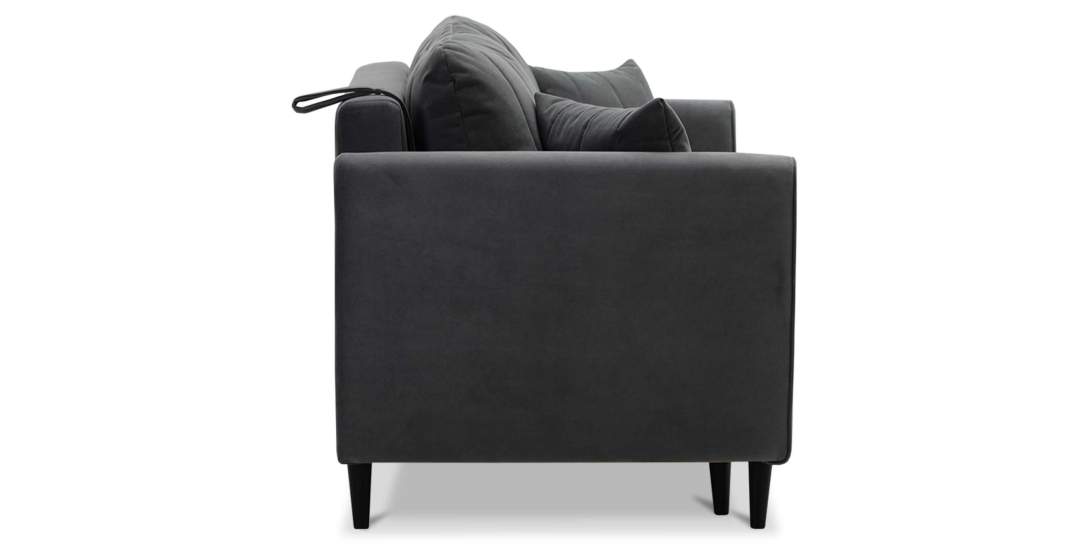 Прямой мини диван Калано 120 Серый велюр