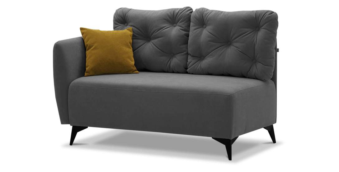 Угловая кушетка Тиволи 120 Серый велюр