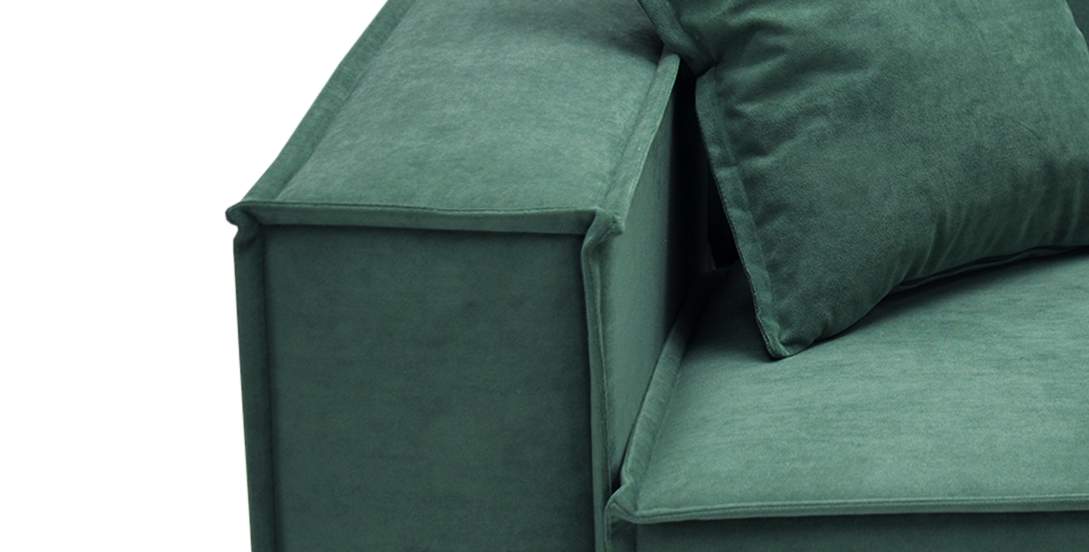 Прямой мини диван Авиньон изумрудный велюр