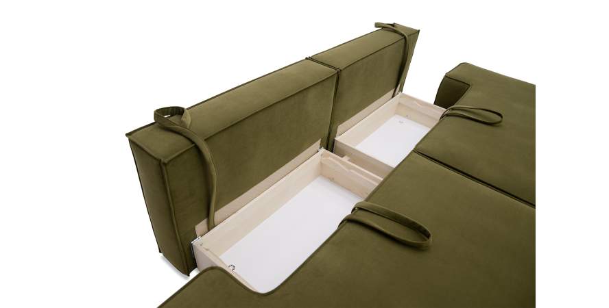 Прямой диван Рейф травяной велюр