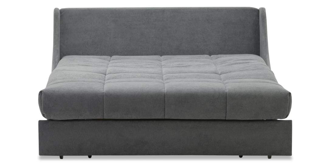 Прямой диван Тусон серый велюр