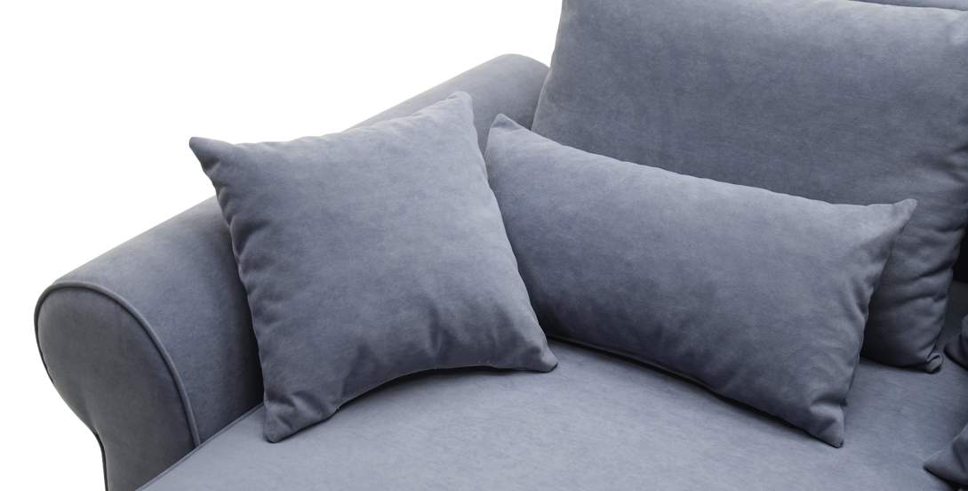 Угловой диван Тьерри Дымчатый фиолетовый велюр 