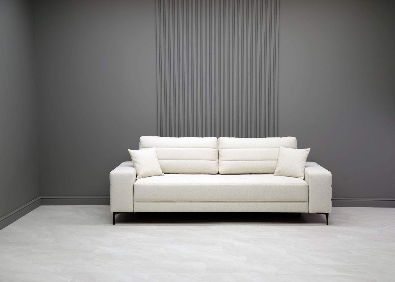 Прямой диван Белес миди молочный шенилл Уцененный