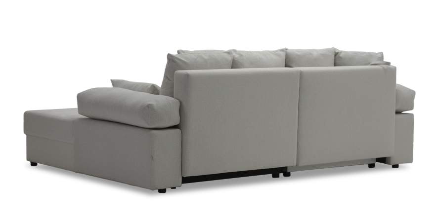 Угловой диван правый Трейд светло-бежевый велюр