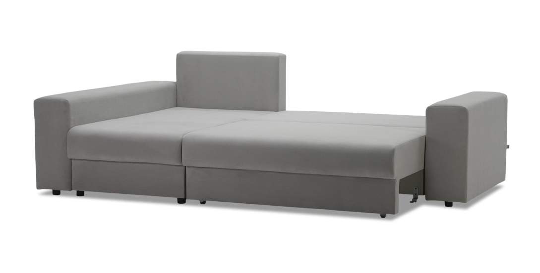 Угловой диван левый Майами Дымчатый серый велюр 