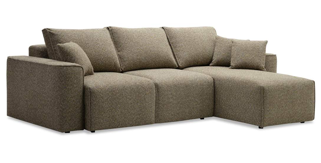 Угловой диван Матье Коричневый меланж букле 