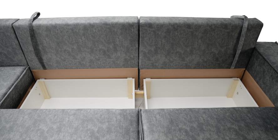 Угловой диван Фабио Max темно-серый велюр