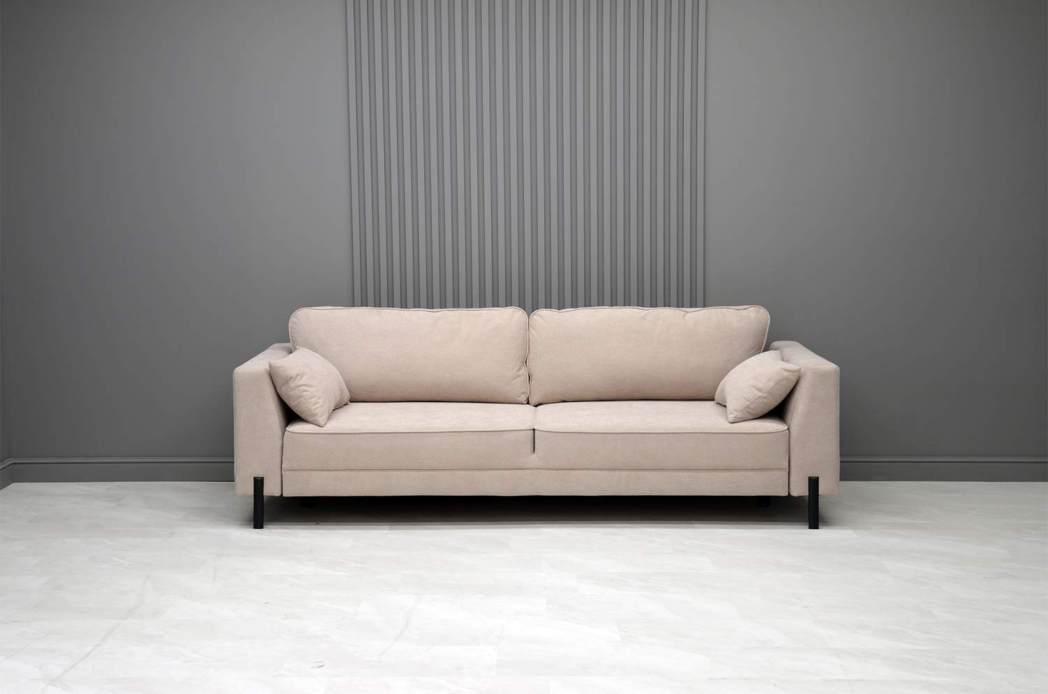 Прямой диван Энгри бежевый велюр