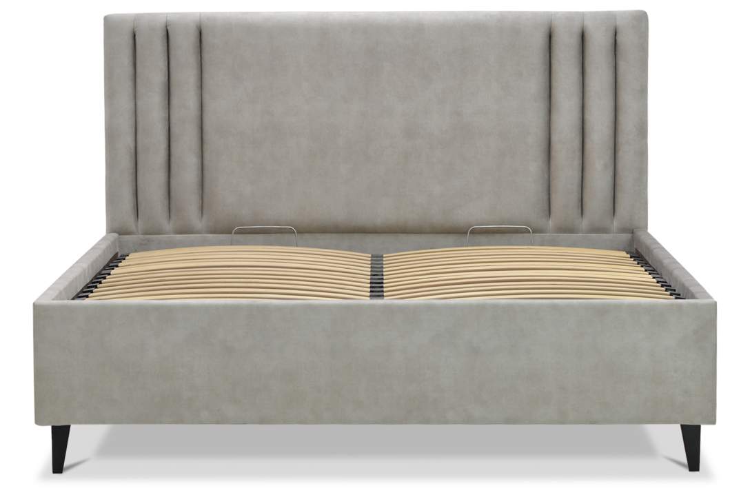 Двуспальная кровать Тренто 140 светло-серый велюр