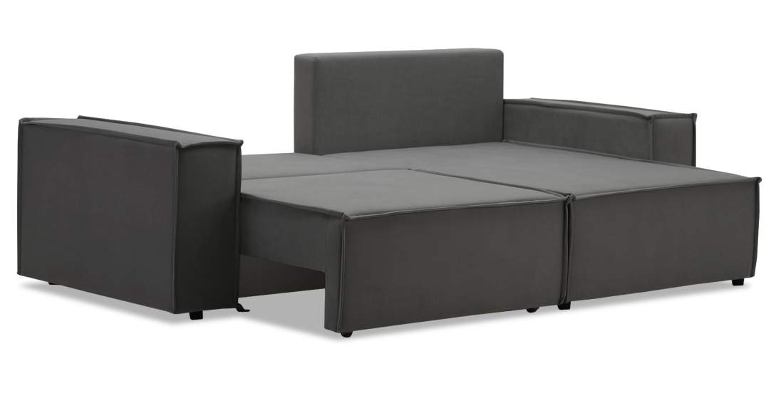 Угловой диван Фабио Cерый велюр