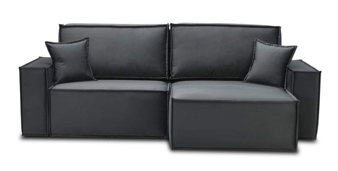 Угловой диван Тейлор Антрацитовый велюр