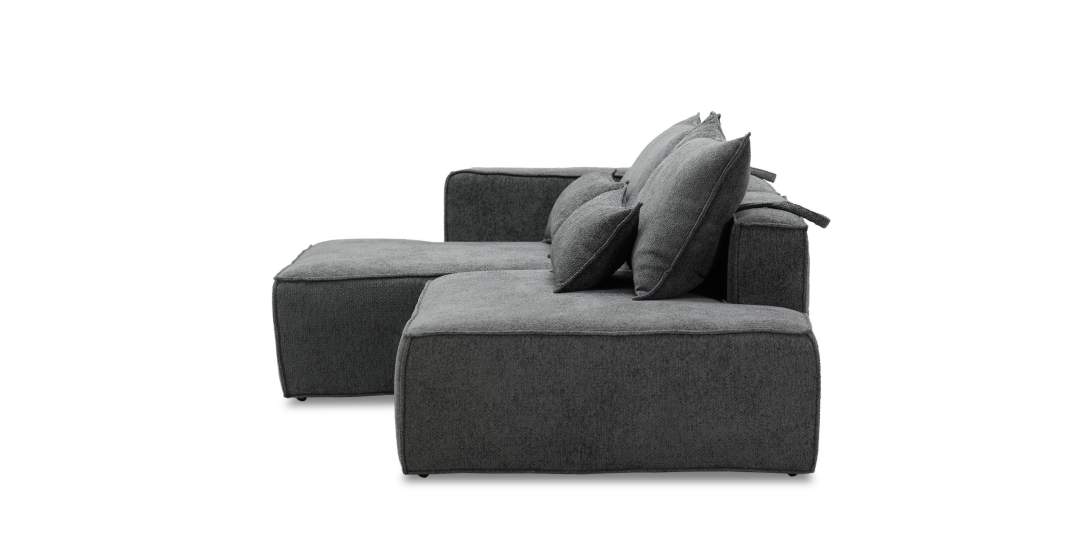 Угловой диван правый Рейф Графитовый шенилл